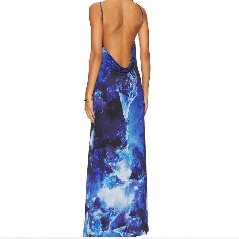 Jonathan Simkhai Sunnie Gown in Blue Rock Crystal Print in size XS. Orig. $695 - Picture 5 of 5